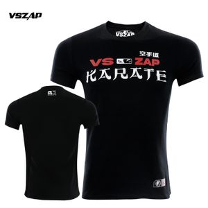 Vszap Fighting Fitness Top Sports Muay Thai Karate Baskılı T-Shirt Saf Pamuk Taekwondo Leisure Kısa Kollu