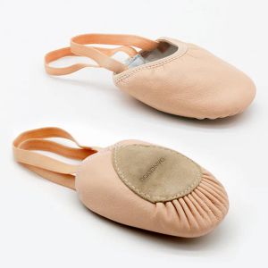 обувь девочек профессиональные балетные туфли кожаная мягкая подошва полукобренные гимнастики балетные тапочки практикуйте балетные туфли танцевальные туфли