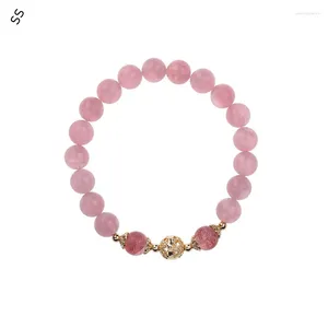 Strand Женская мода Очаровательный браслет из розового кристалла с бисером Женские аксессуары для украшения рук