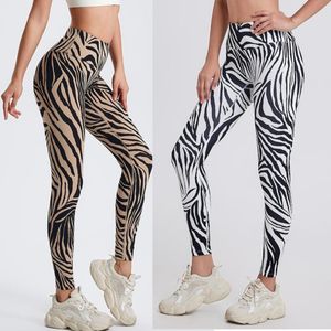 2024 Bahar Yeni Zebra Desen Kadınlar Yoga Taytlar Yüksek Bel Kalça Kaldırma İnce Çıplak Duygu Yüksek Streç Tayt Fitness Pantolon Egzersiz Uzun Pantolon Spor Yoga Pantolon
