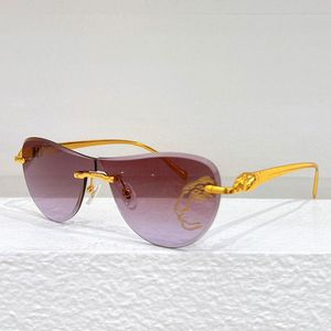 2024 Sommer Outdoor PANPHERE DE Sonnenbrille für Männer Frauen Gepard Rahmenlose Schmetterling Bunte Gläser Freizeit Reise Sonnenbrille CT0058