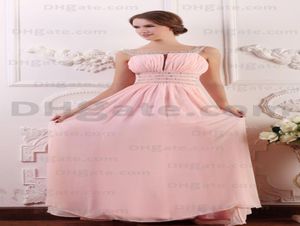 2015 Pink Bileau Gece Elbise Boncuklu Pileli Zemin Uzunluğu Kolsuz Backless By0715890086