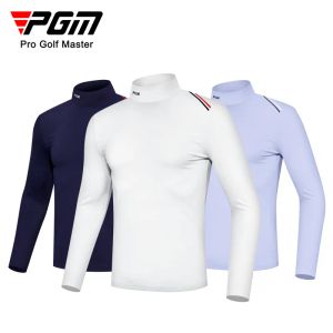 Gömlekler PGM Golf Giyim Erkekler Uzun Uzun Tişört Rüzgar Yalıtısı Sıcak Moda Spor Golf Golf Malzemeleri