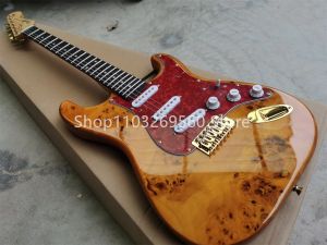 Gitar Yüksek kaliteli hafif elektro gitar, kırmızı kaplumbağa kabuğu pickguard, altın donanım, çapak cilt üstü