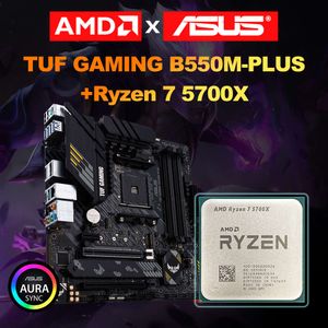 Placa-mãe amd nova ryzen 7 5700x + asus tuf gaming B550M-PLUS micro-atx b550m amd b550 ddr4 4800 (oc) mhz 128g m.2 sata soquete am4