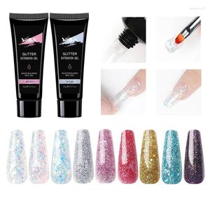 Tırnak jel 15ml Hızlı Bina Uzantısı Akrilik Beyaz Clear UV Oluşturucu Ağrısız Glitter Art Pulin Cila TSLM1