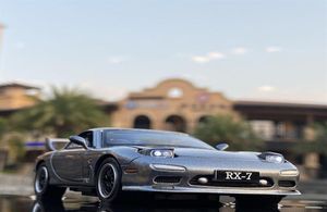 132 Mazda RX7, модель спортивного автомобиля из сплава, литье под давлением, игрушечный транспорт, металлическая модель автомобиля, имитация звука, свет, коллекция, детский подарок Nove4766577