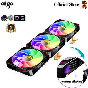 Aigo L12 Computer Case Fan No Wire Connection Ventoinha PC 120mm Rgb Kit Cooler 4pin PWM CPU Cooling 3pin5v Ventilador 240314