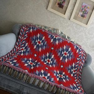 Halılar Essie Home Kırmızı Kilim Halı Kanepe Oturma Odası Yatak Odası Halı İpliği Boyalı Battaniye Türk Etnik Desen Yatak Yatak Goblen