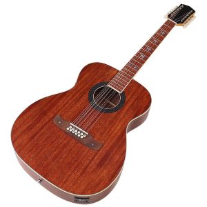 Gitar Tam Boyut 12 Dize Akustik Gitar 41 inç Lamine Ladin Ahşap Üst Doğal Renk Yüksek Parlak Fink Folk Gitar