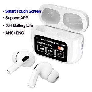 Kablosuz Bluetooth Kulaklıklar Akıllı Led Dokunmatik Ekran ANC TWS Gürültü İptal Earbuds 5.3 Destek Uygulaması Uzun Pil Ömrü Hifi Oyunu Gecikme Kulaklıkları