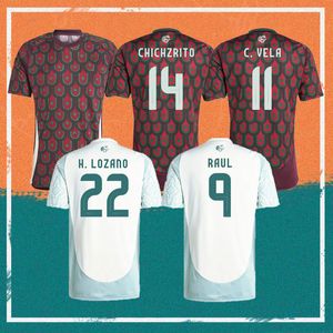 24/25 Meksika Copa America Futbol Formaları 2024 H.Lozano Chicharito H. Herrera gömlek Raul Chicharito E. Alvarez C. Vela A. Guardado Kids Kit Futbol Formasyonu