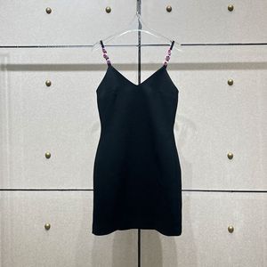 Moda Tasarımcı Elbise V Yaka Küçük Siyah Etek Kısa Seksi İnce Fit Bel Sıkma Bandaj Elbisesi