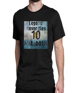 Erkekler Tee Rahat efsane asla ölmez Diego Maradona Poster Tshirts Erkekler Mürettebat Boyun T gömlekleri Arjantin Futbol Futbolu Tee Büyük Boy Cl4535476