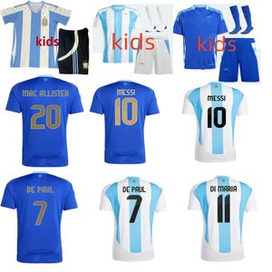 Camisetas Arjantin Futbol Forması M E S S I KİDAK KİTİ 2024 COPA AMERİKA 3 Yıldız 2025 Milli Takım Kupası 24/25 Evde Futbol Gömlek Tren Di Maria Lautaro Martinez