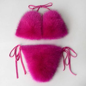 Hızlı Nakliye Stok Marka Mayoları Tasarımcı Rakun Bikini İki Parçalı Ünlü Mayo Fox Fur Bikinis Seti