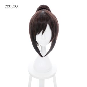 Wigs Ccutoo 35cm Titan Hans Hanji Zoe Sentetik Saç Cosplay Kostüm Peruk Perucas Isı Direnç Fiber