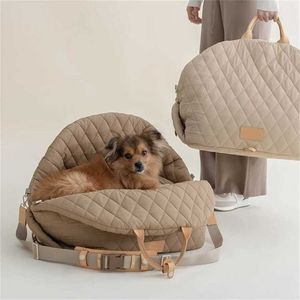 Şık omuz çantaları evcil köpek yuva naylon çanta çanta çıkarılabilir çanta araba ikili kullanım seyahat kedi tasarımcı çanta 240311