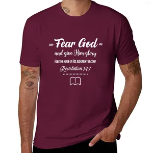 Erkek tank üstleri Tanrı'dan korkar ve ona zafer kazandırır Vahiy 14: 7 T-Shirt Tişörtleri Adam Tee Fil Büyük Uzun Tişörtler Erkekler İçin