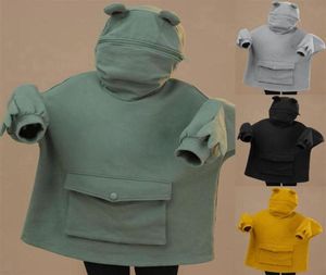 Комплекты одежды для детей, девочек и мальчиков, 3D-мультяшная толстовка с капюшоном, пуловер, толстовка с карманами, детская Повседневная толстовка с длинными рукавами и лягушкой2121156