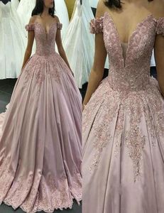 Omuz Balo Kıyafetleri Quinceanera Elbise 2023 Nakış Boncuklu Sırtsız Mezuniyet Elbiseleri Ucuz Prom Elbise 6. Sınıf SW3650959