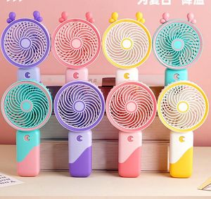 Taşınabilir el fan usb usb şarj edilebilir mini taşınabilir fan evi sevimli soğutma hayranı karikatür eli tutulan gece ışık fan