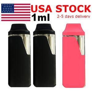 ABD Stock 1ml Vape Kalem Tek Kullanımlık E-Sigara Pod Sepetleri Kalın Yağ Boş Palmiye Boyut Kutusu Şeklin Şeklinde Kalemler Şarj Edilebilir 280mAh Pil Seramik Bobin Buharlaştırıcı Özel Logosu