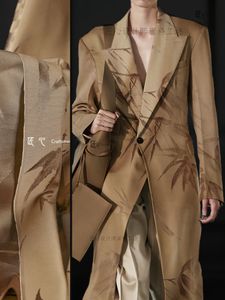 Bambu desen taklit asetat saten jakard rayon örtülü Çin cheongsam ceket giyim tasarım kumaş