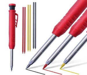 Шариковые ручки Деревообрабатывающий механический карандаш 028 мм Solid Carpenter 3 цвета сменный инструмент для строительной разметки для Scriber Arch9648616