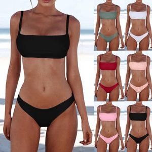 Kadın Mayo Kadınlar Bandeau Bandage İki Parçalı Bikini Mayo Seksi Set Push Up Brezilya Plaj Giyim Kızları 12