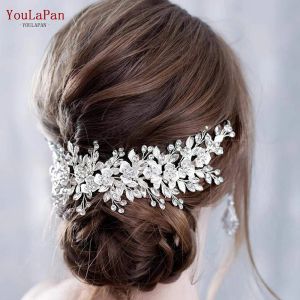 Pantofole YouLapan HP349 Gioielli per la testa di matrimonio Rinestone Accessori per capelli di fiori fatti a mano per capelli per donne e copricapo