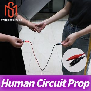 Human Circuit Prop Real Life Escape Room Game Hold Hands to Open 12V Magnet Lock in Chamber Room