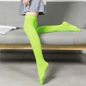 Женские носки, неоновые чулки для японских девушек Mori, сексуальные бедра выше колена, эластичные нейлоновые шелковые чулки, женские чулочно-носочные изделия