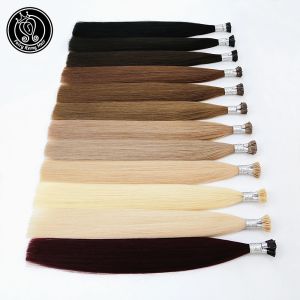 Uzantılar I Tip Keratin Ön Bağlı Saç Uzantıları Gerçek Remy Rus İnsan Saç Kapsül Füzyon Saç 0.8g/S 16 22 inç 40G/Paket