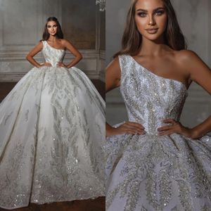 Vintage gelinlik payetleri aplikler gelin elbiseleri özel yapım bir omuz kolsuz balo elbise süpürme treni vestido de novia