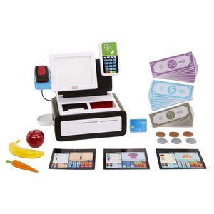 Первая касса самообслуживания Little Tikes с реалистичными световыми звуками и 40 предметами, игровая игрушка для ролевых покупок для детей, девочек и мальчиков, возраст 3, 4, 5+