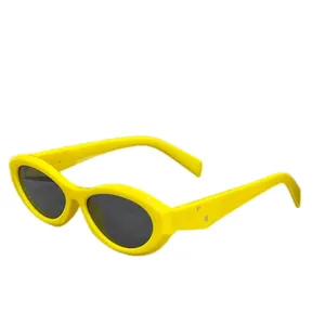 İnce Erkekler Tasarımcı Güneş Gözlüğü UV400 Polarize Lensler Kaplama Gümüş Harfler Gümüş Harfler Leopar Küçük Çerçeve PC Malzeme Erkekler Karışık Renk Goggle Cat Göz Moda HJ073 C4