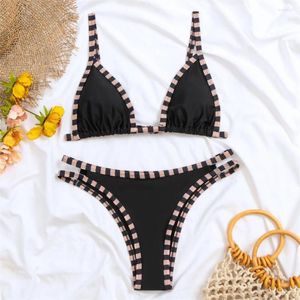 Kadınların mayo vintage sınırlı bikini tong mayo ipi 2024 trend kadınlar iki parçalı sahil kıyafeti mayo mikro bikinis seti mujer