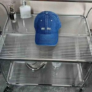 Miui Hdesigner Hat Casquette Miui Caps Джинсовая синяя бейсболка для стирки в воде с изогнутыми полями и солнцезащитным кремом Versatile Edition Б/у кепка для мужчин и женщин 432