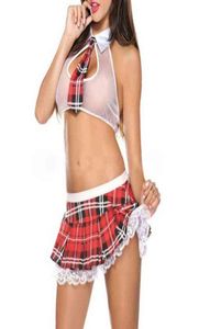 Öğrenci kız öğrenci cosplay kostümleri yetişkin kadınlar seksi iç çamaşırı ro oyun iç çamaşırı erotik seksi kırmızı ekose turt h2208102198867