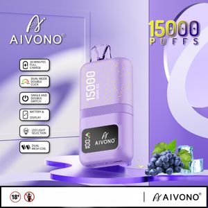 Оригинальные электронные сигареты AIVONO AIM MAGIC 15k PUFFS 2%3%5%, одноразовые электронные сигареты с двойной сетчатой катушкой, одноразовые экранные дисплеи