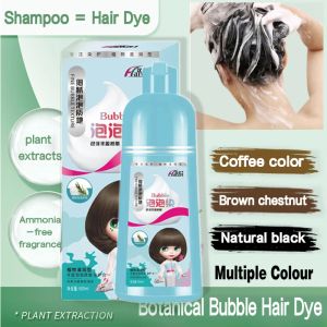 Araçlar 500ml Botanik Kabarcık Saç Boya Şampuanı Nazik Sağlıklı Sağlıklı Uzun Kalıcı Renkli Siyah Şampuan Kadınlar İçin Organik Bitkisel Saç Boyama