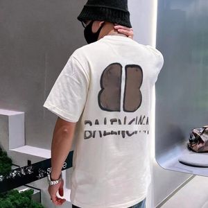 Erkekler Plus Tasarımcı Yüksek kaliteli tee gömlek fikirleri Mektup Baga Yuvarlak Boyun Kısa Kollu Beyaz Moda Erkekler Kadın Tees Saf Pamuk Tidal Sokak Yaz Tshirt 3xl A13