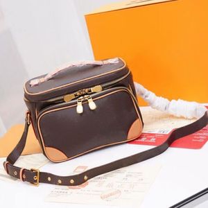 Kamera Çantası Crossbody Handbags Eski çiçek çanta çanta üst tutamak vintage bronz donanım büyük cep m44937 moda fermuar