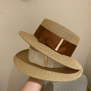 Plaj şapkası yaz gelişmiş moda tasarım güneş şapkası beyaz hasır şapka yumuşak şapka üst şapka nötr şapka güneş kapağı gorras homebre 240314