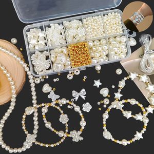 Kit per creazione di braccialetti con perline di perle Kit per braccialetti dell'amicizia per ragazze, gioielli fatti a mano per bambini per regali di Natale YFA2051