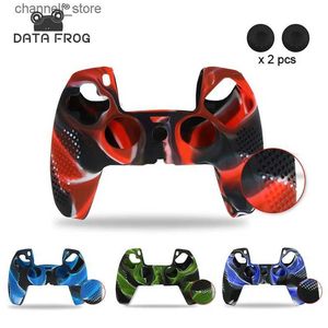 Oyun Denetleyicileri Joysticks Veri Kurbağa PlayStation 5 için Slip Yumuşak Silikon Koruyucu Kapak Gamepad Skinky için Joystick Koruma Kılıfı240322