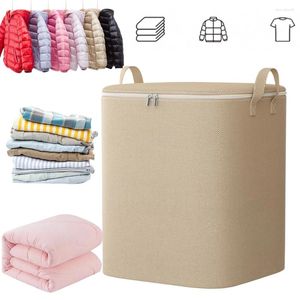 Sacos de armazenamento 110/140L Saco de roupas Organizador de armário dobrável com zíper e alças reforçadas para roupas Consolador Cobertor Cama Hles Comter