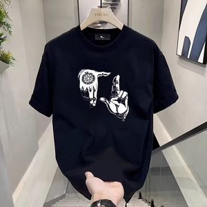 Yeni Erkekler T-Shirt Yuvarlak Boyun Baskı Çift Yarım Kollu Yaş Spor Tees Kazak İnce Kısa Kollu Gömlek Üst Giysiler Kadın Tees Asya Boyutu S-3XL