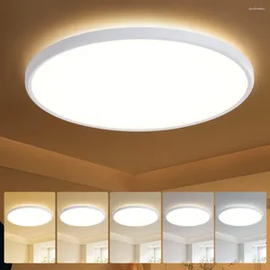 Tavan Işıkları 18 inç yıkama LED Işık fikstürü 5 Renk Sıcaklık Ayarları Yuvarlak Yüzey Monte Dimmable Ultra İnce